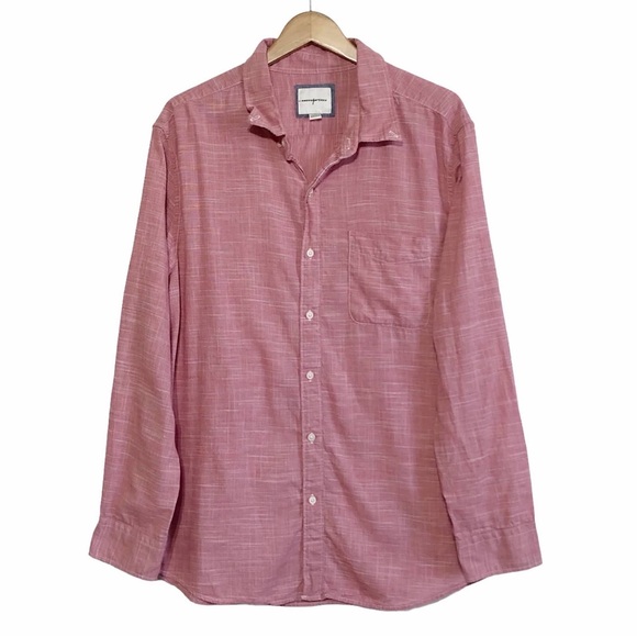 American Eagle Red Oxford Casual Button Down Shirt - Picture 3 of 8